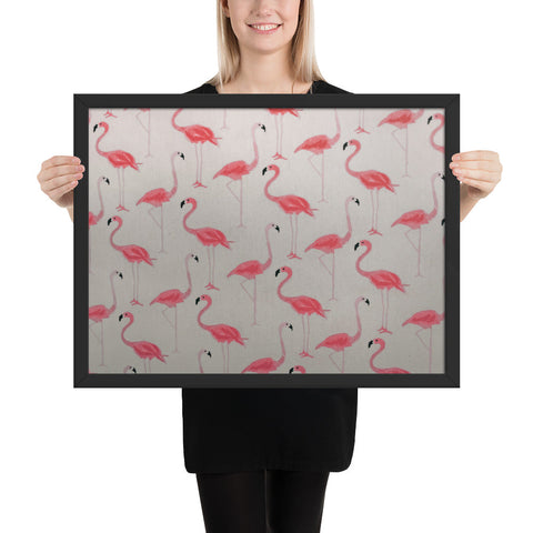 Tableau Peinture Flamant Rose en Dessin