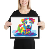 tableau chien multicolore chiot