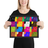 Tableau abstrait chat de toute les couleurs