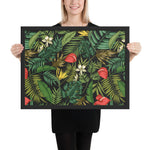 Tableau feuillage exotique dans la jungle