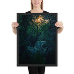Tableau tropical coucher du soleil au clair de lune