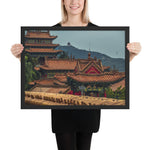 Tableau Paysage Chinois Temple 