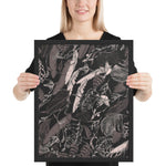 Tableau feuillage tropical noir et blanc