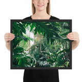 Tableau jungle luxuriante et lumineuse