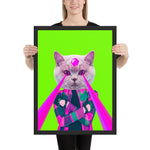 Tableau peinture chat moderne en costume