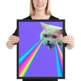 Tableau peinture chat moderne laser multicolore