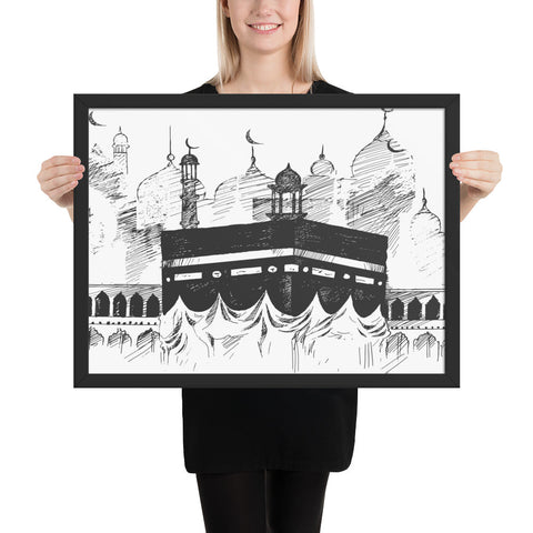 Tableau islam kaaba dessin