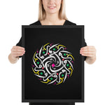 Tableau calligraphie arabe rosace multicolore