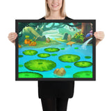 Tableau jungle enfant nenuphars en dessin