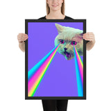 Tableau peinture chat moderne laser coloré