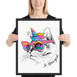 Tableau chat pop art la licorne multicolore