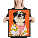 Tableau chien costume coloré mode plage