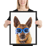 Tableau portrait chien avec des lunettes