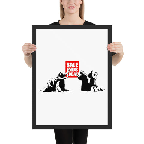 Tableau banksy les soldes s'est fini