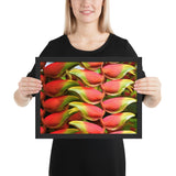 Tableau tropical heliconia abstrait