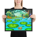 Tableau jungle enfant nenuphars coloré