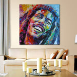 Tableau Bob Marley Coloré et sourire