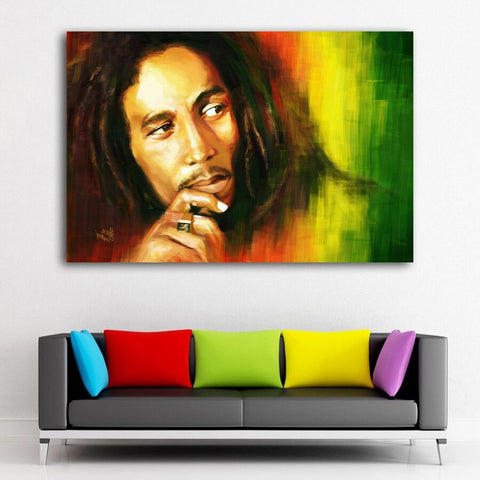 Tableau Bob Marley Rouge Jaune Vert