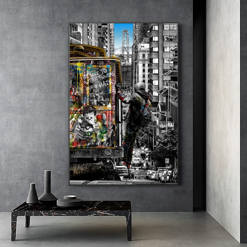 Tableau Banksy – Affiche Encadrée – Street Art – Format A4 – Neuf