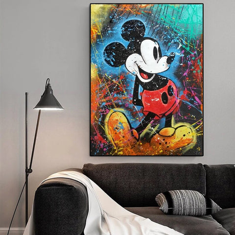 Toile Tableau Street Art Disney (Mickey)