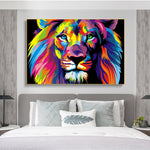 toile Lion Multicolore