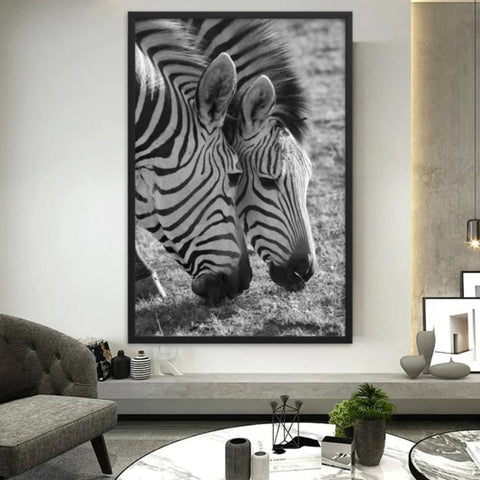 tableau noir et blanc zebre