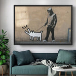 toile deco banksy hommage a keith haring